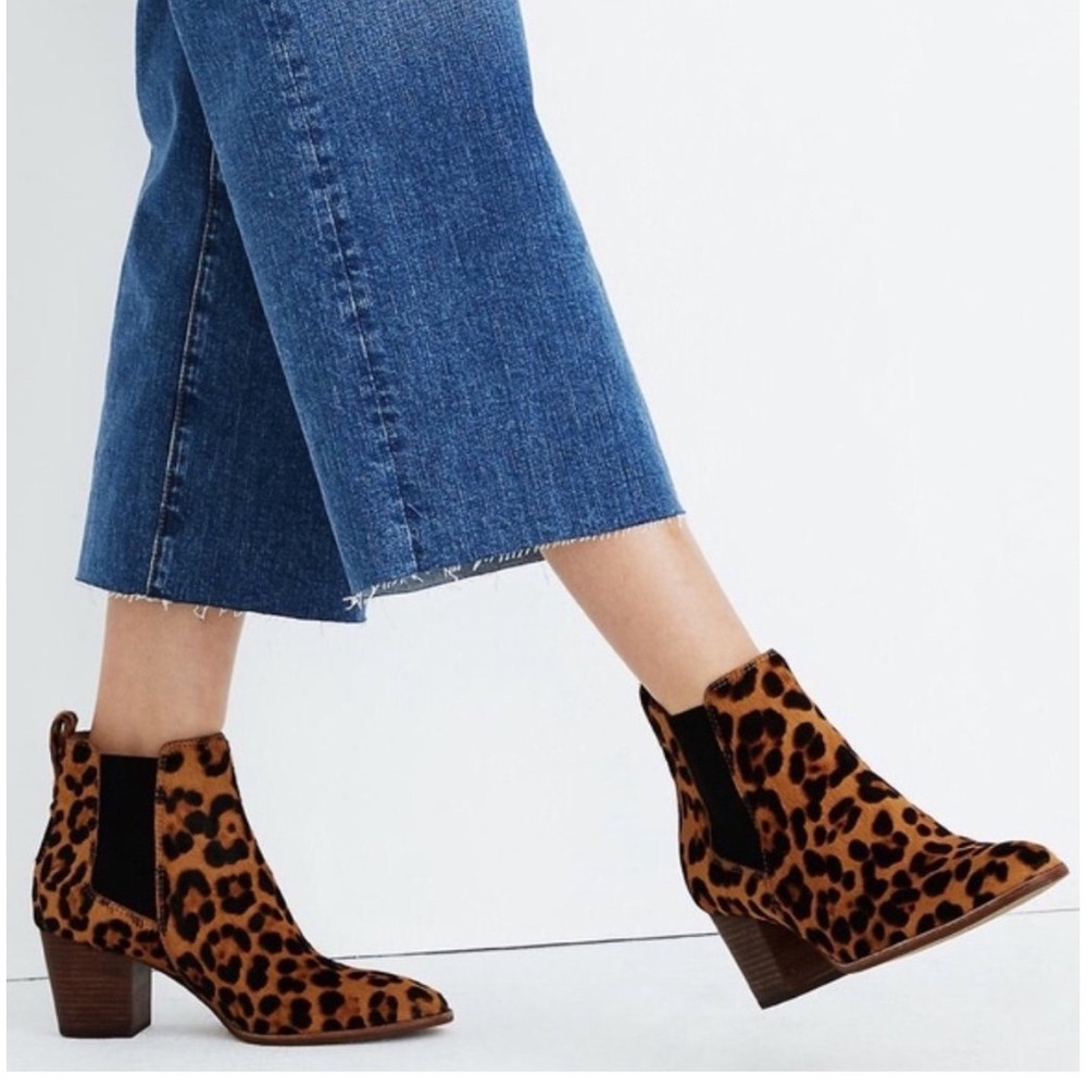 Madewell the Regan Boot Leopard Calf Hair Size 7‎